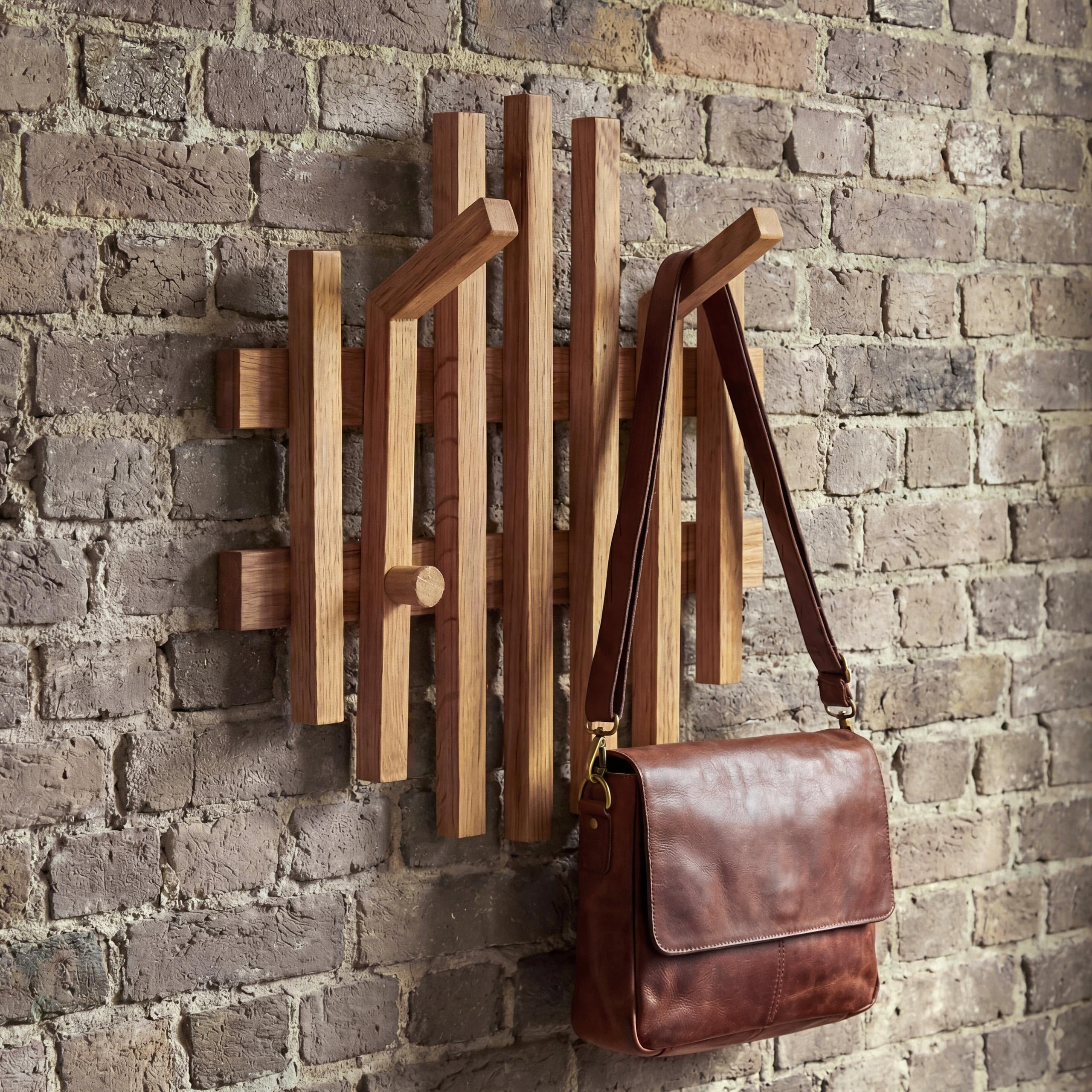 MCA Garderobenpaneel HWC-P57 Massiv-Holz 40x38cm Eiche