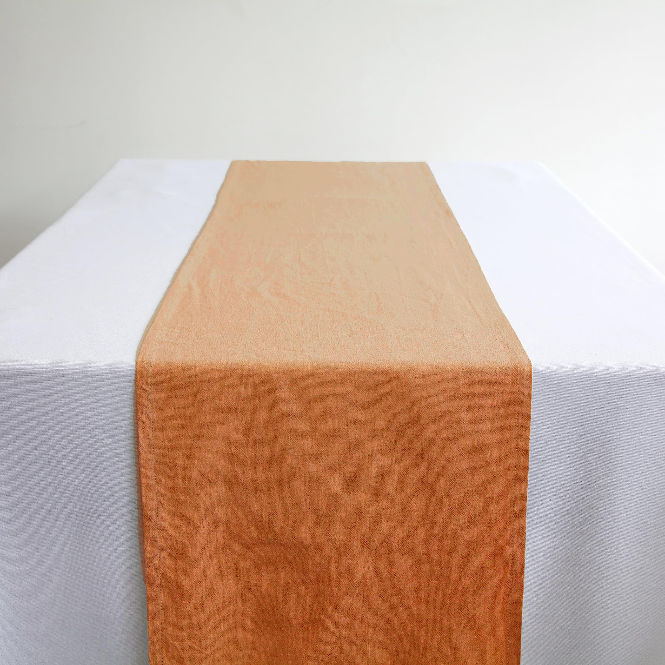 Decor Essentials Dusty Blue;Natural;Pale Pink;Sage;Light Grey Linen Rustic Stonewash Table Runners Cloths Wedding Decorative Tableware Settings Events (Terracotta)