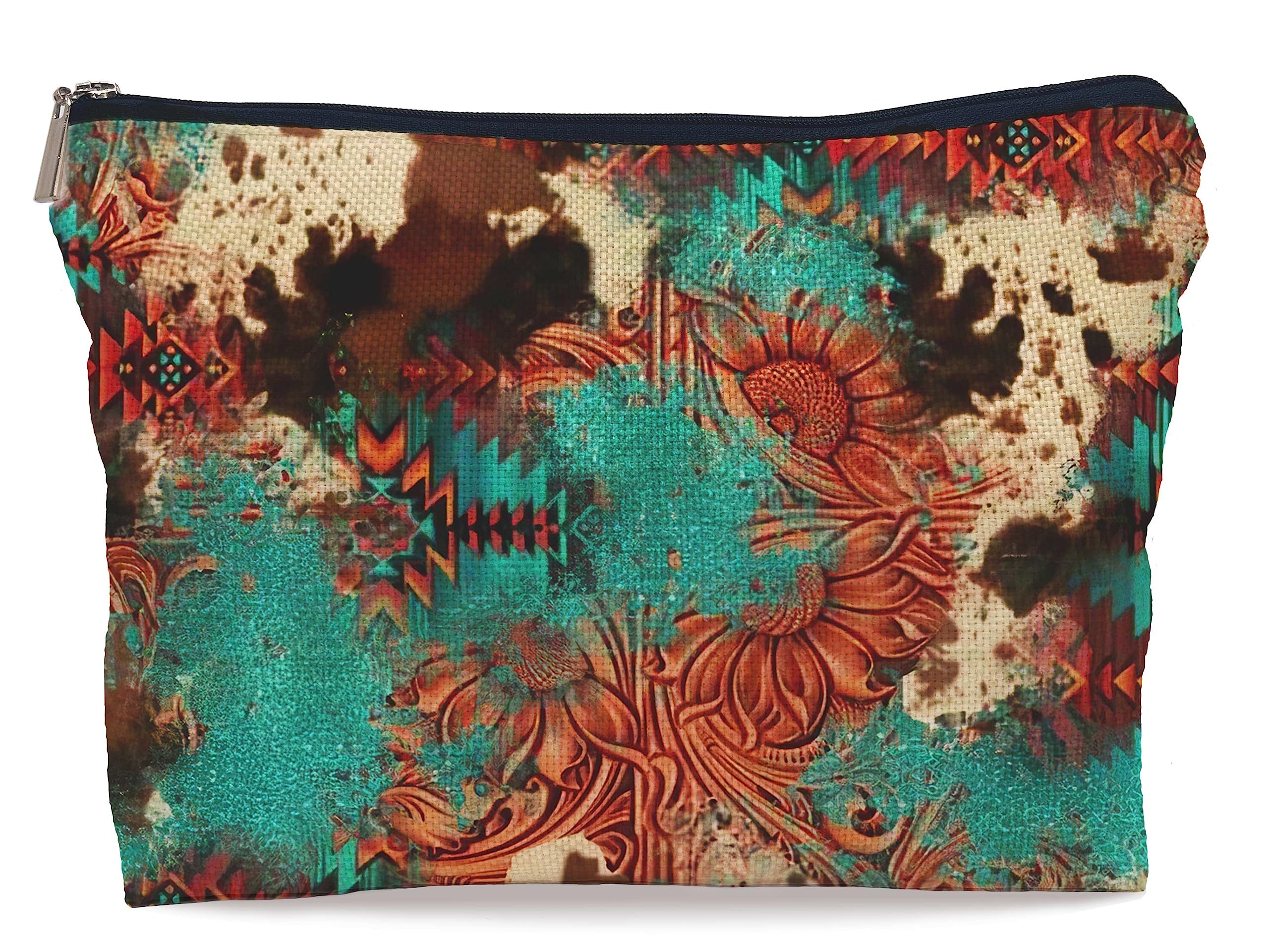 Lacosu Retro Makeup Bag - Western Cosmetic Gifts, Small Western Cosmetic Bag for Purse