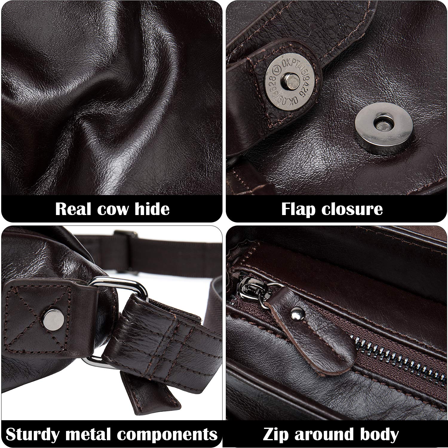 Włoska skóra cielęca wysokiej klasy tornister torba listonoszka przednia klapa torba crossbody ze skórzanym paskiem na ramię, Brązowy, Medium