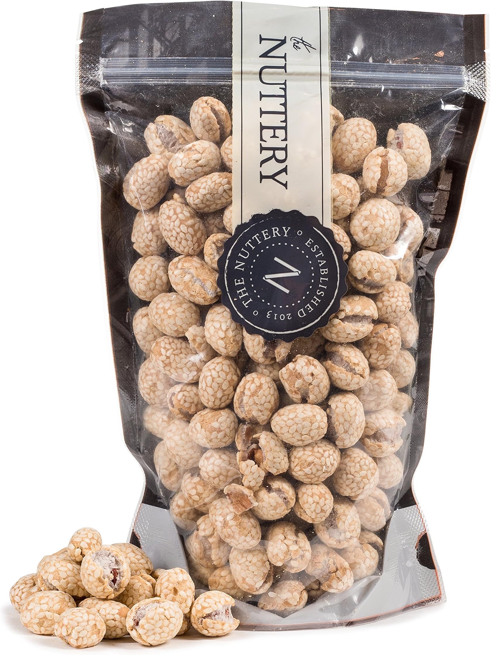 The Nuttery Freshly Roasted Kabukim Nuts 16 ounce Pouch Bags (1lb (Sesame Kabukim)
