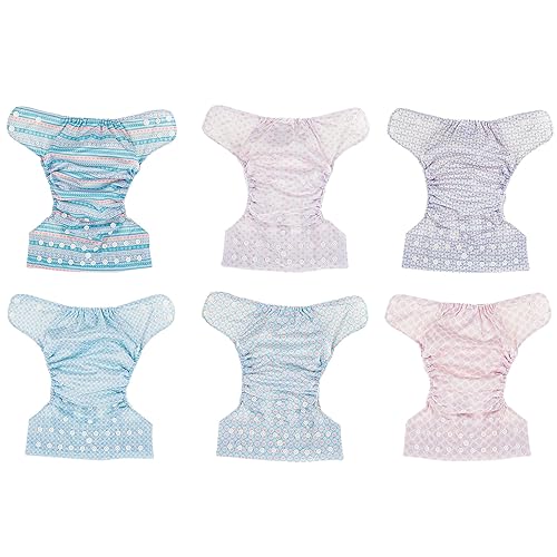 Miniatura 4 de Simple Being Pañales de tela reutilizables, doble refuerzo, talla única, lavables, suaves, absorbentes, impermeables, ecológicas, unisex, para bebé,