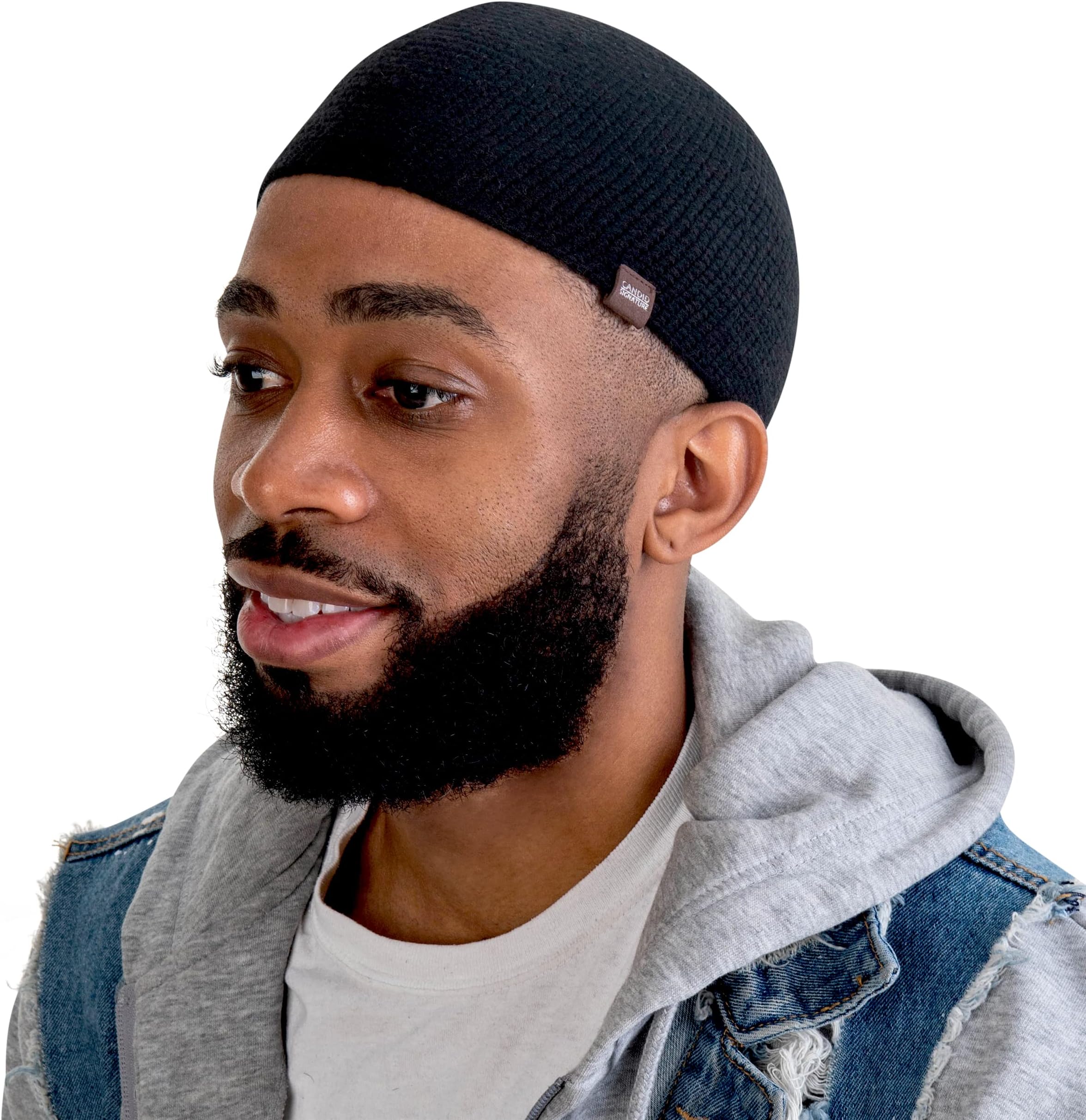 Skull Caps for Men Handmade Knit Cap with Breathable & Cooling Bamboo Cotton | Helmet Liner Sleep Cap Kufi Hats