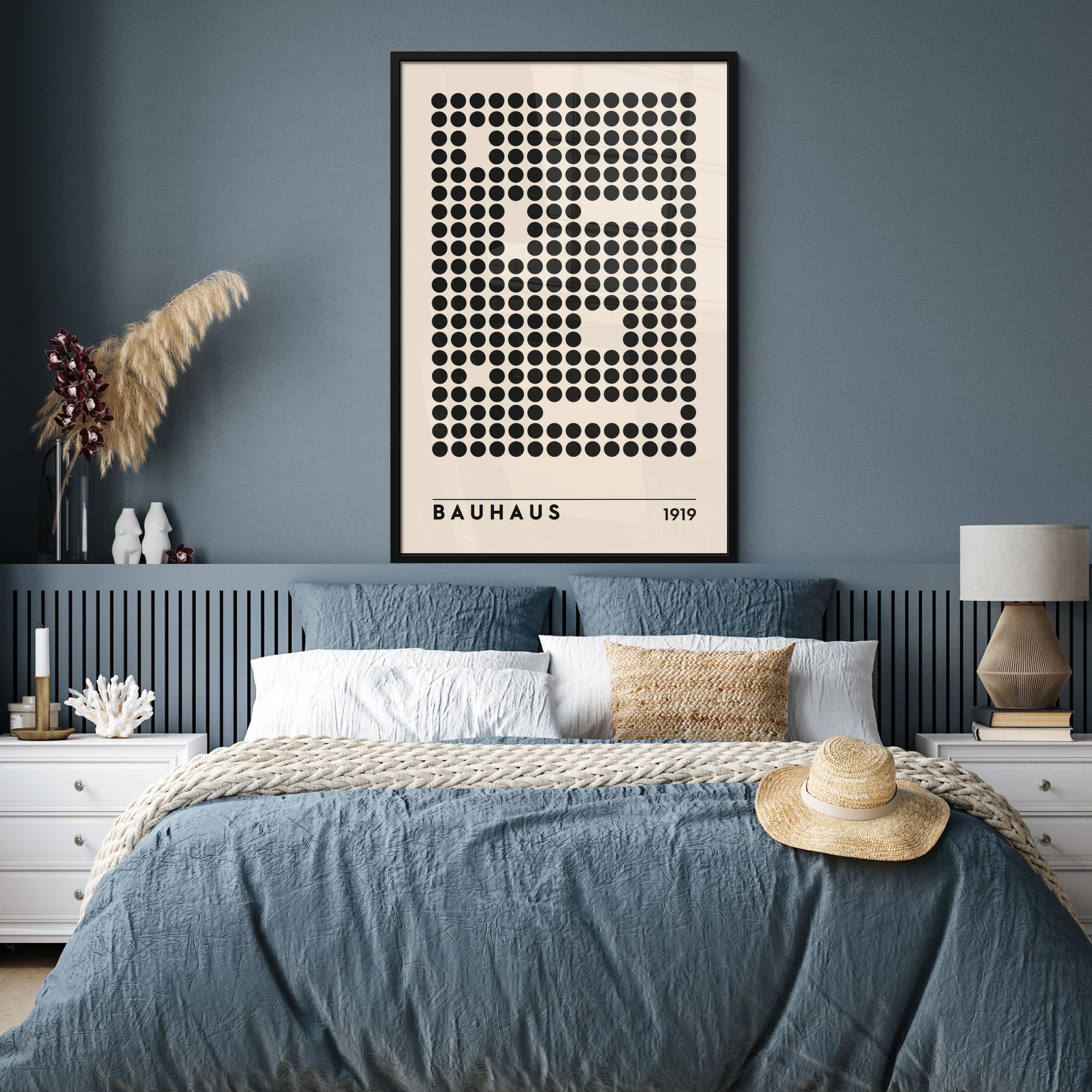 MuchoWow© Wandbilder mit Rahmen 80x120 cm Wanddeko Bilder Wohnzimmer Moderne Zimmerdeko Geschenk Bilderrahmen Bauhaus - Retro - Modern - Kunst - Abstrakte Kunst
