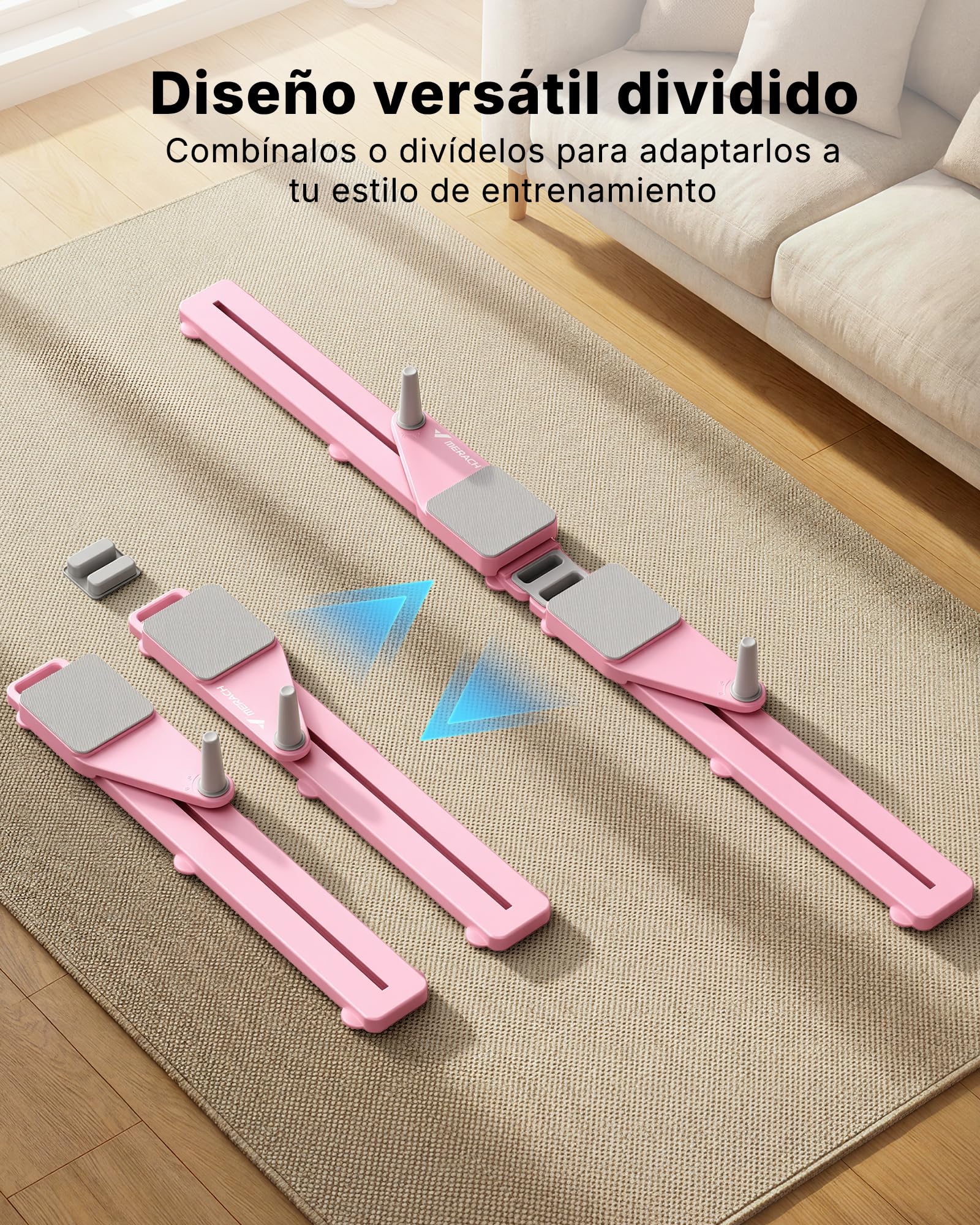 MERACH Pilates Reformer - Tabla Pilate Tabla Pilates Multifuncional con 120KG Plegable, Mini Pilate Reformer para Abdominales, Brazos Y Piernas, Tabla De Pilates En Casa Silenciar