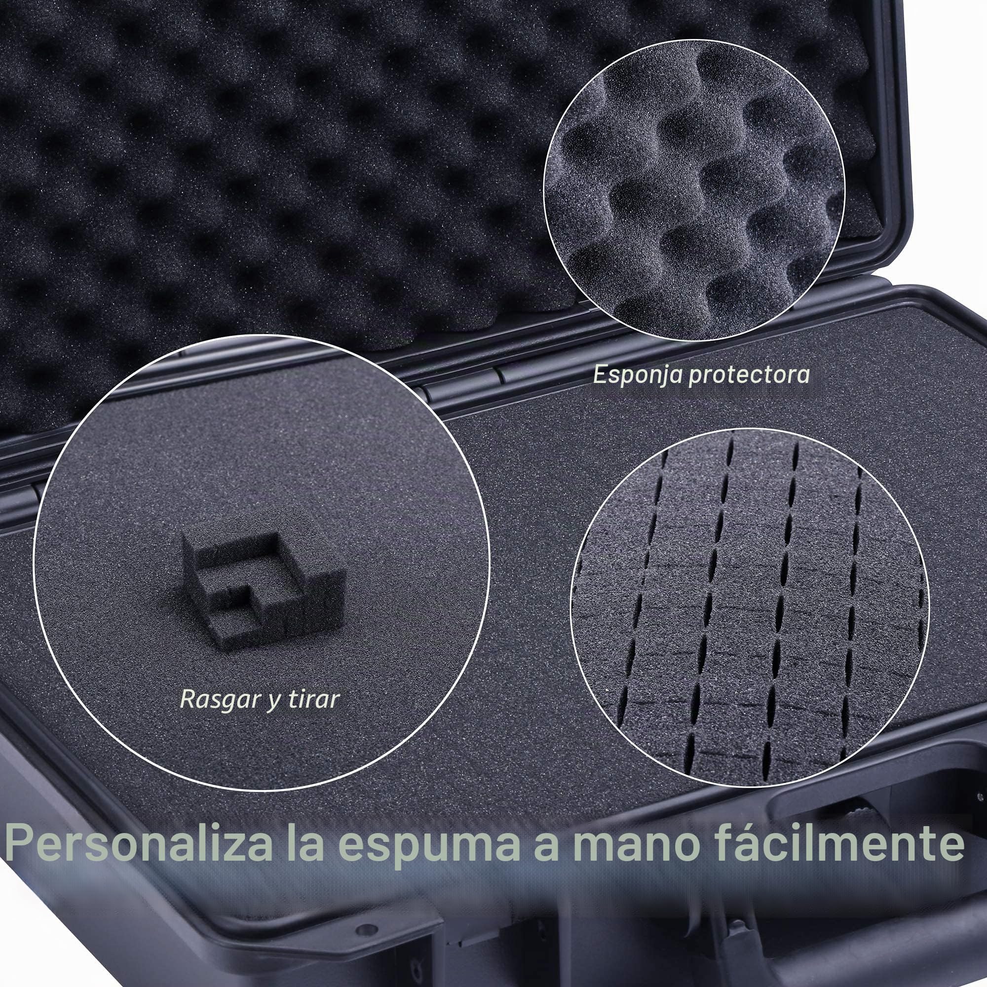 Lykus HC-3810 Maletín Estuche Case Impermeable con Espuma, Tamaño Interior 38x28x13.5 cm, Adecuada para cámara réflex, dron pequeño, videocámara, cámara de acción y Otros