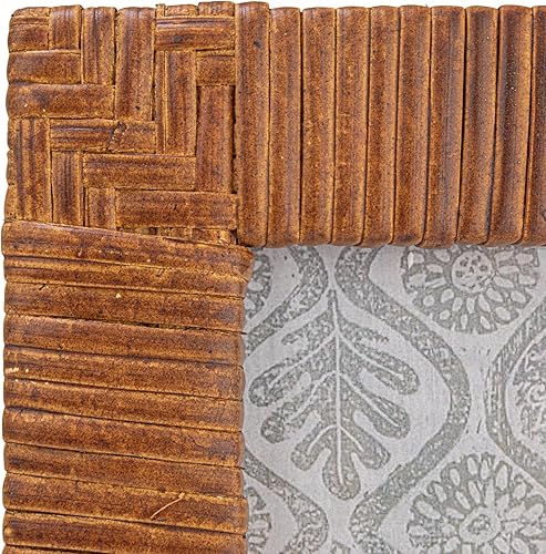 Miniatura 6 de Creative Co-op Marco de fotos de ratán tejido a mano, teñido natural (para fotos de 4 x 6 pulgadas)