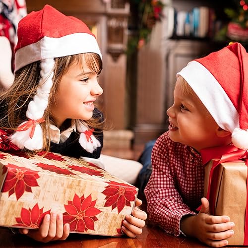 Miniatura 3 de SORANGEUN 12 sombreros de Sant, cómodos sombreros de Navidad a granel para los más pequeños, sombreros rojos clásicos de Papá Noel, gorro de Navidad