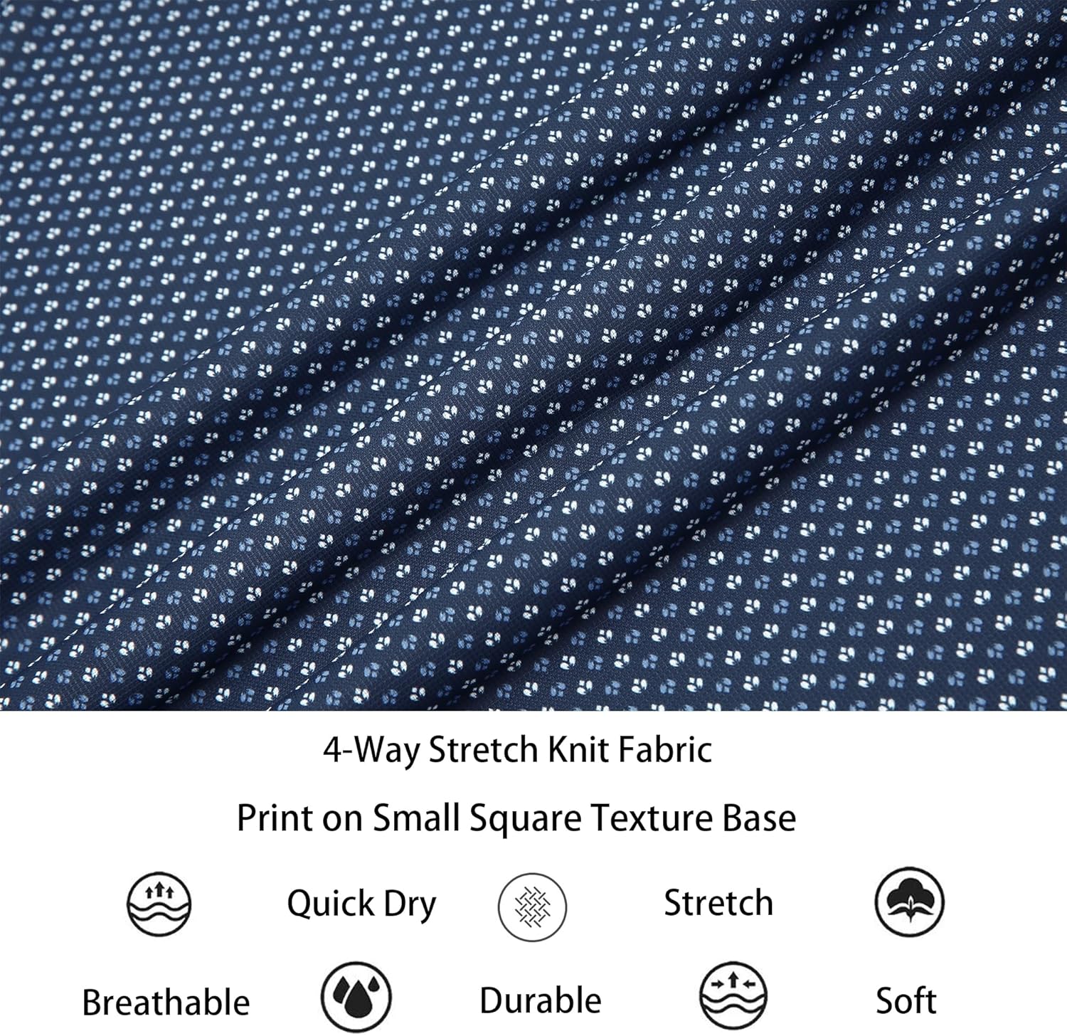 Alex Vando Mens Print Button Down Shirts Breathable Long Sleeve Regular Fit Knit Dress Shirts for Men - Image 5