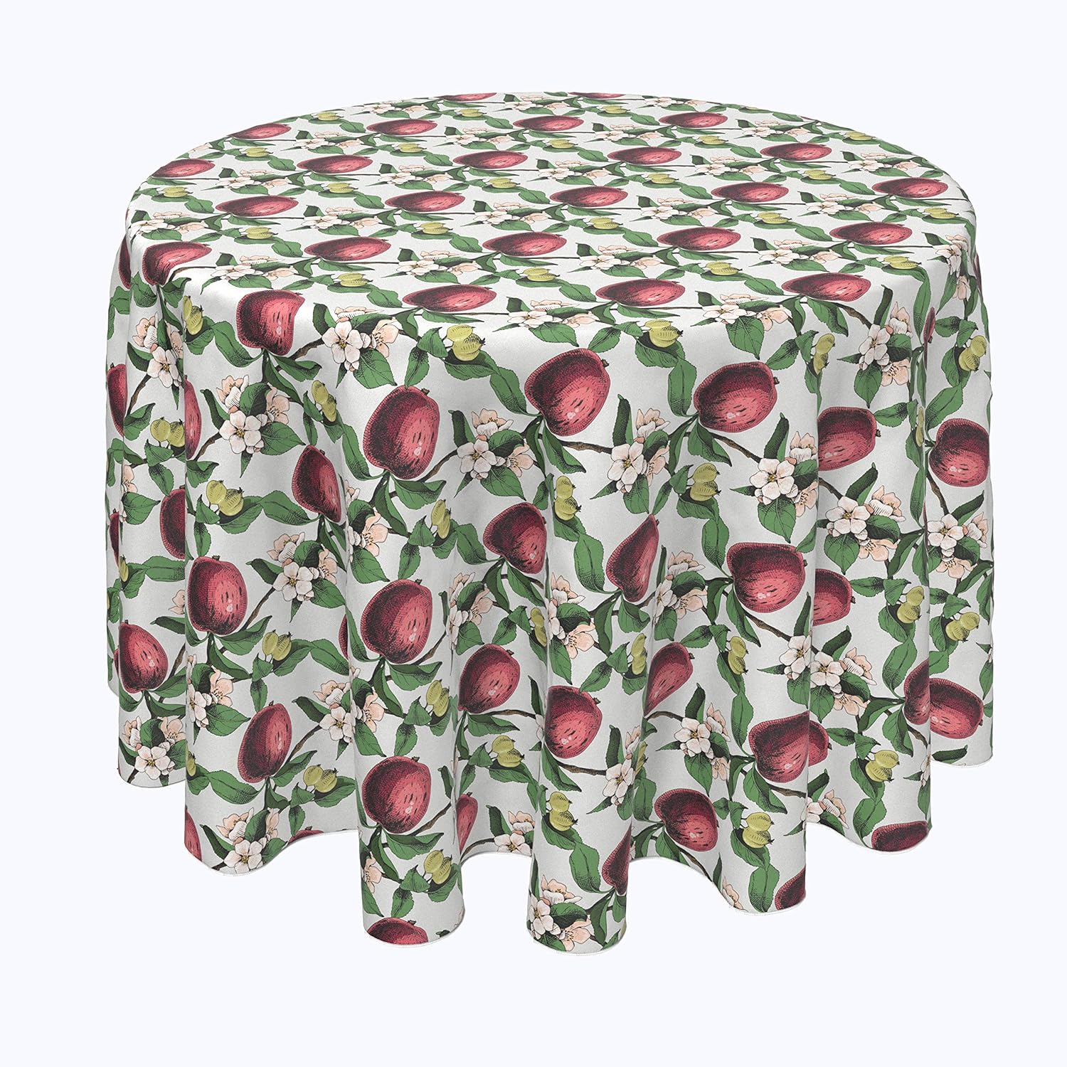Fabric Textile Products, Machine Washable, 100% Milliken Polyester, Tablecloths, Table Runners, Napkins, & Outdoor Tablecloths, Apples in Branches (70" Round)