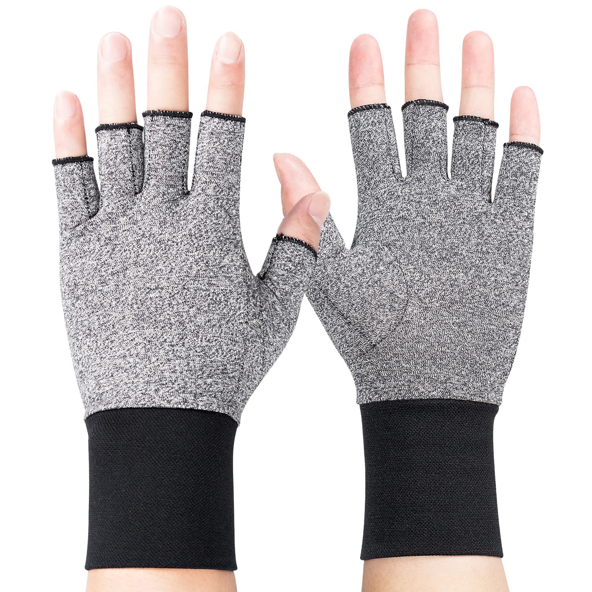 Dr.Welland Arthritis Compression Gloves with Wrist Support-Fingerless Design for Computer Typing,Daily Life
