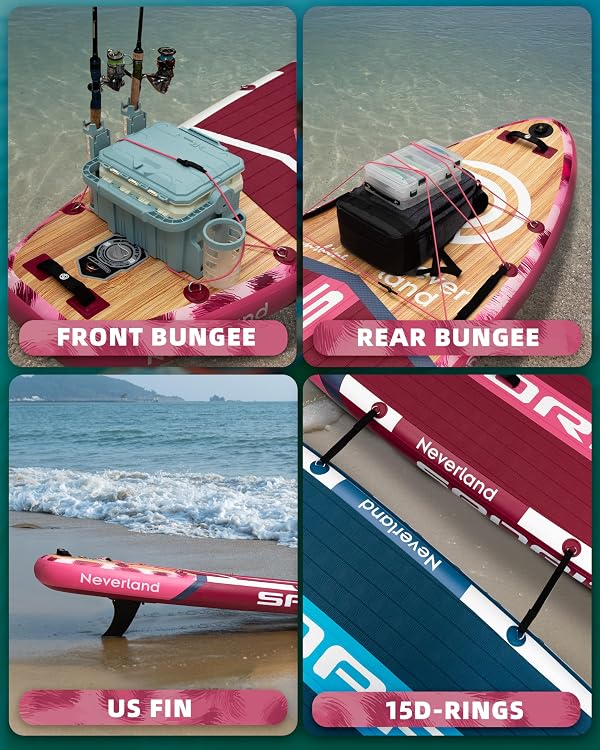 SPORIT 11'6×35" Super Wide Inflatable Stand Up Paddle Board, Ultra Stable SUP Board for Adults, 450lb Capacity with Shoulder Strap, 100L Backpack, Removable US Fin, Floating Paddle, Safety Leash by SPORIT - Image 7