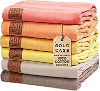 Vista 34 de Gold CASE Juego de 6 Toallas de Playa Turcas – Toallas de Baño Grandes 100% Algodón 70 x 38'' – LYCIA de Tamaño Extra Grande, Secado Rápido y Sin