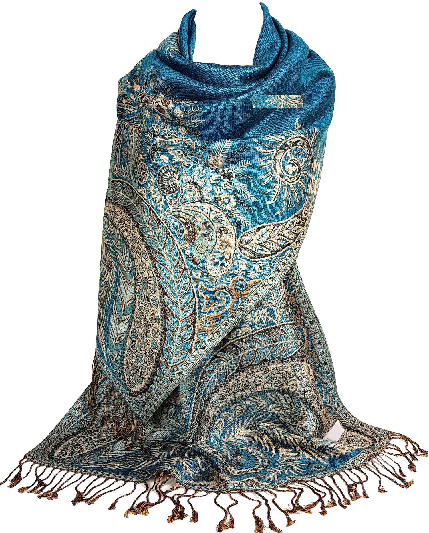 GFM Écharpe de style pashmina de fleurs en mosaïque.(MSC-A)