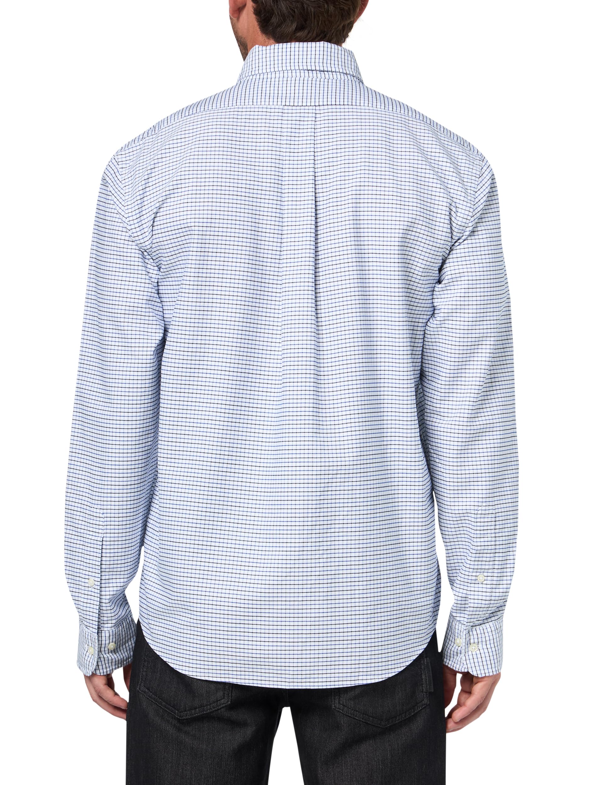 Brooks Brothers Friday Oxford Long Sleeve Pattern Sport Shirt Pullover Uomo (Pacco da 1)
