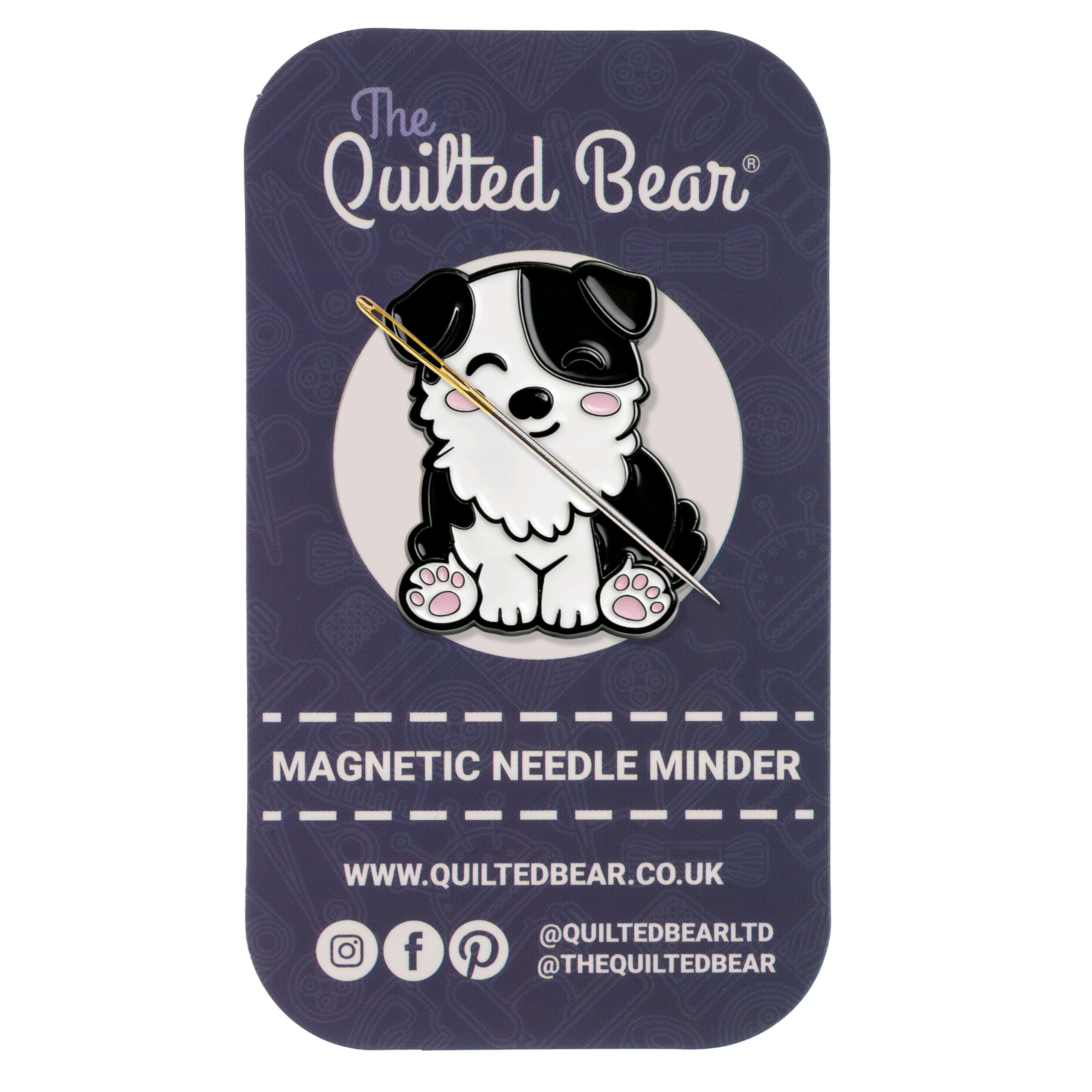 The Quilted Bear Magnetic Needle Minders – Enamel Needle Keeper for Sewing, Embroidery & Cross Stitch Accessories | Secure Holder for Sewing Pins & Needles (Collie Dog)