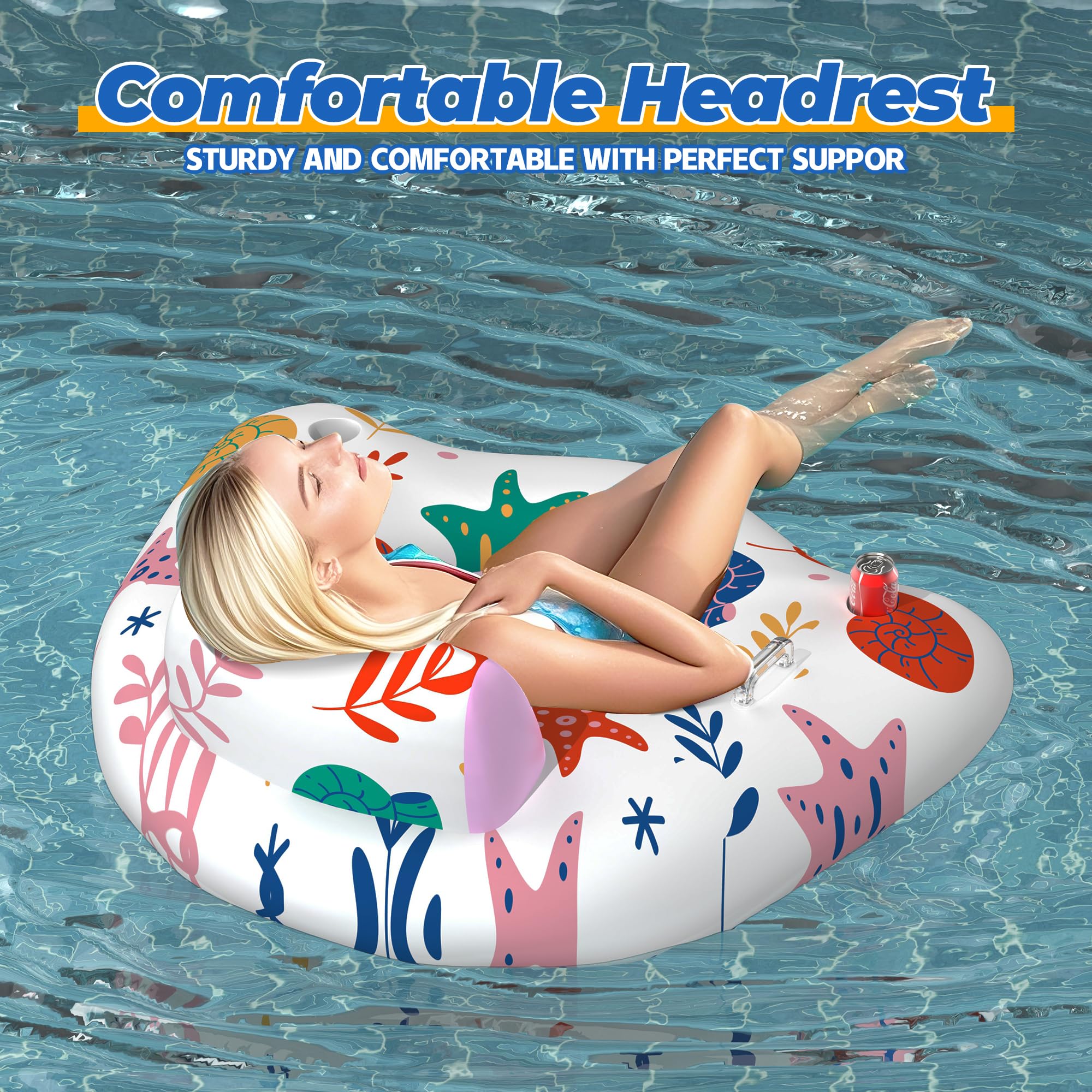 CACSPS Sillas flotadoras de piscina para adultos, (rosa, 2 paquetes)