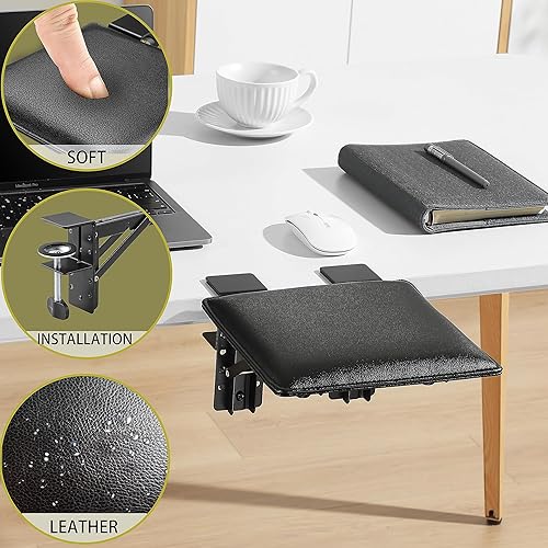 Miniatura 2 de ETHU Bandeja extensora ergonómica de escritorio, 25.5 x 11.4 pulgadas, bandeja plegable de gran tamaño para cajón para teclado, soporte para