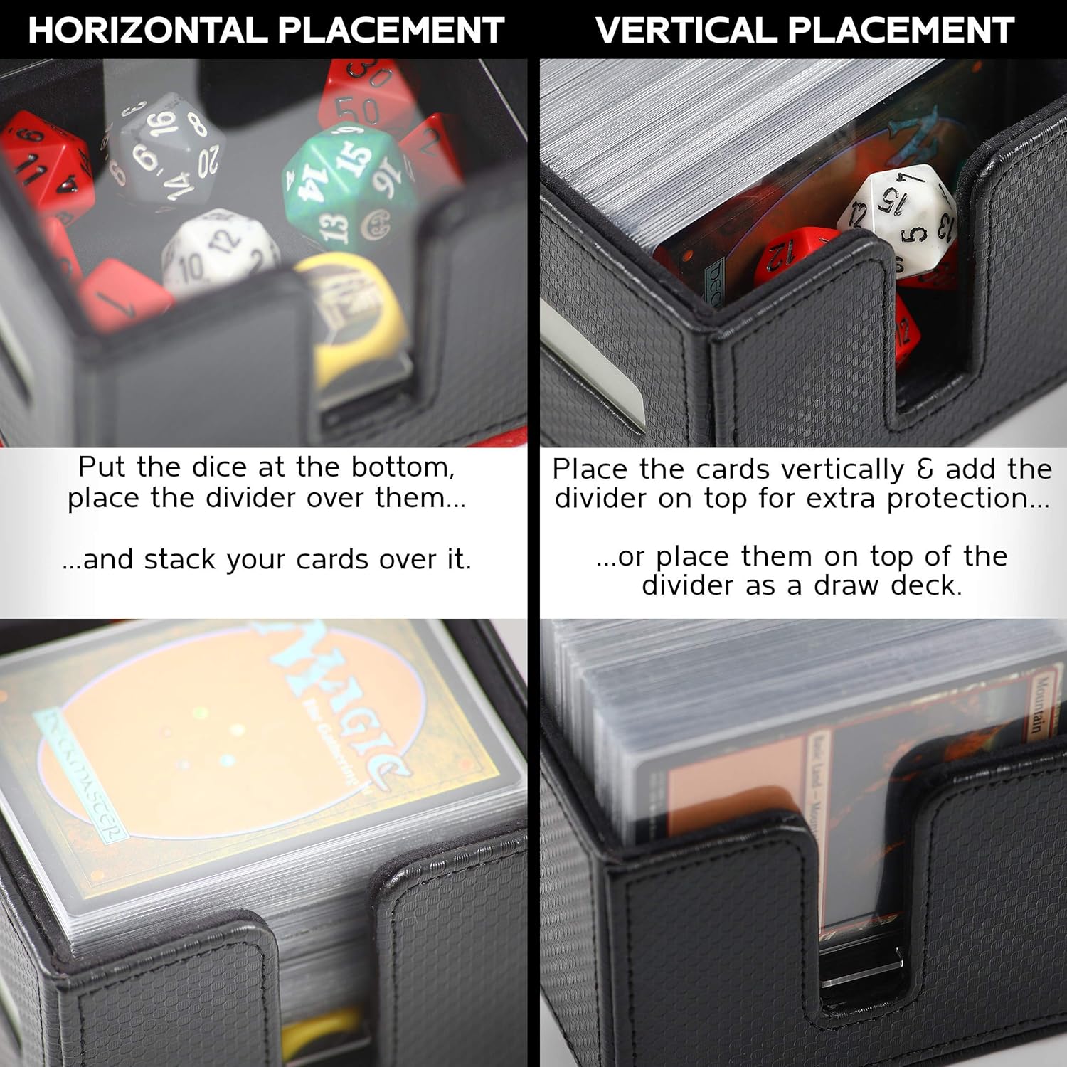 Quiver Time White Citadel Deck Block for Magic: the Gathering Cards - TCG 100+ Premium Commander Deck Box, MTG Deck Box for Cards, Dice & Tokens, Custom Divider, Magnetic Closure