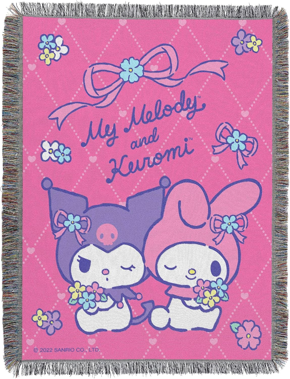 Northwest Woven Tapestry Throw Blanket, 48" x 60", My Melody and Kuromi Opposites Attract