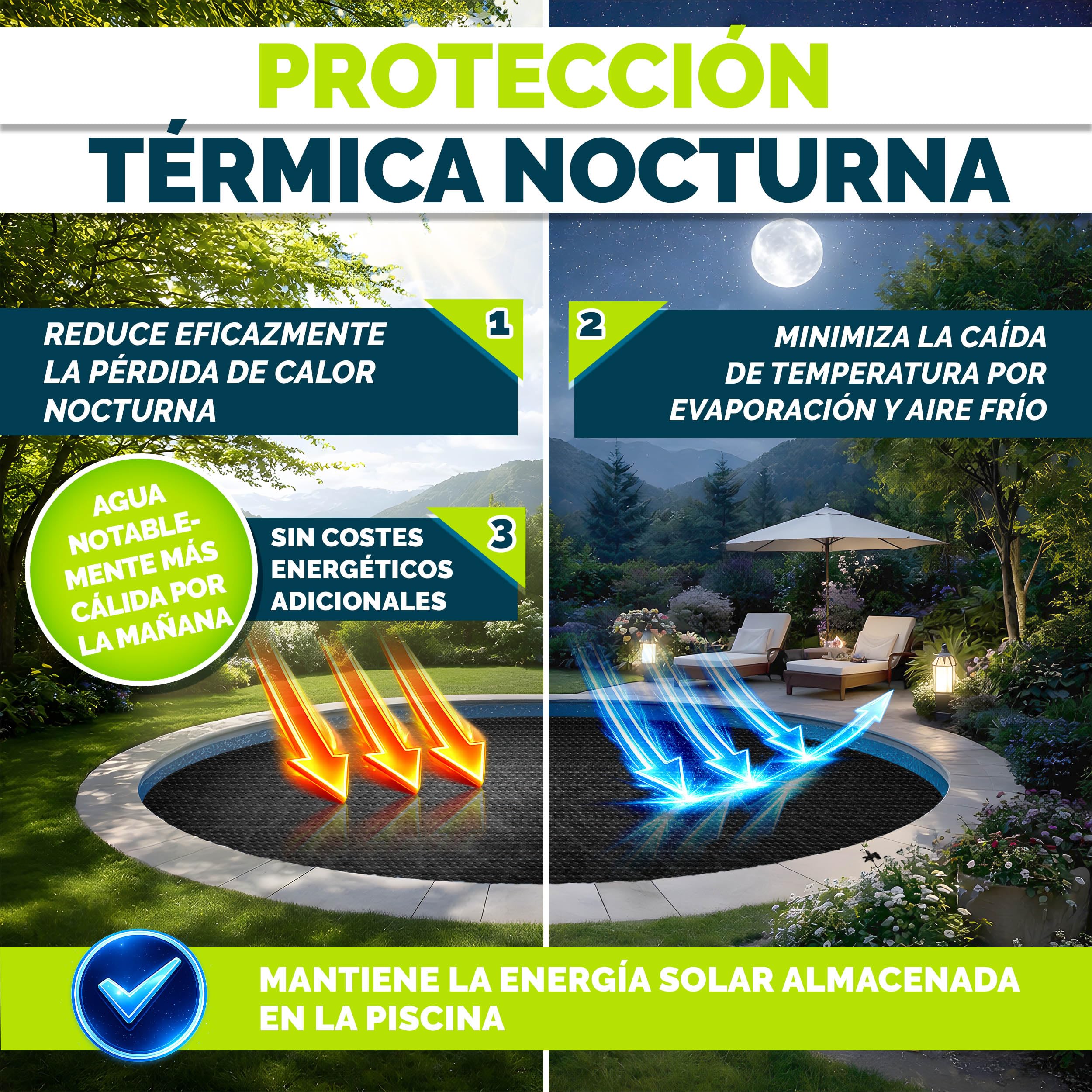 tillvex Cobertor Solar para Piscinas Rectangular 800x500 cm | Espesor de la lámina Solar 120 µm | La Cubierta Solar se Puede Cortar a Medida | Calefacción de la Piscina para el Calentamiento del Agua