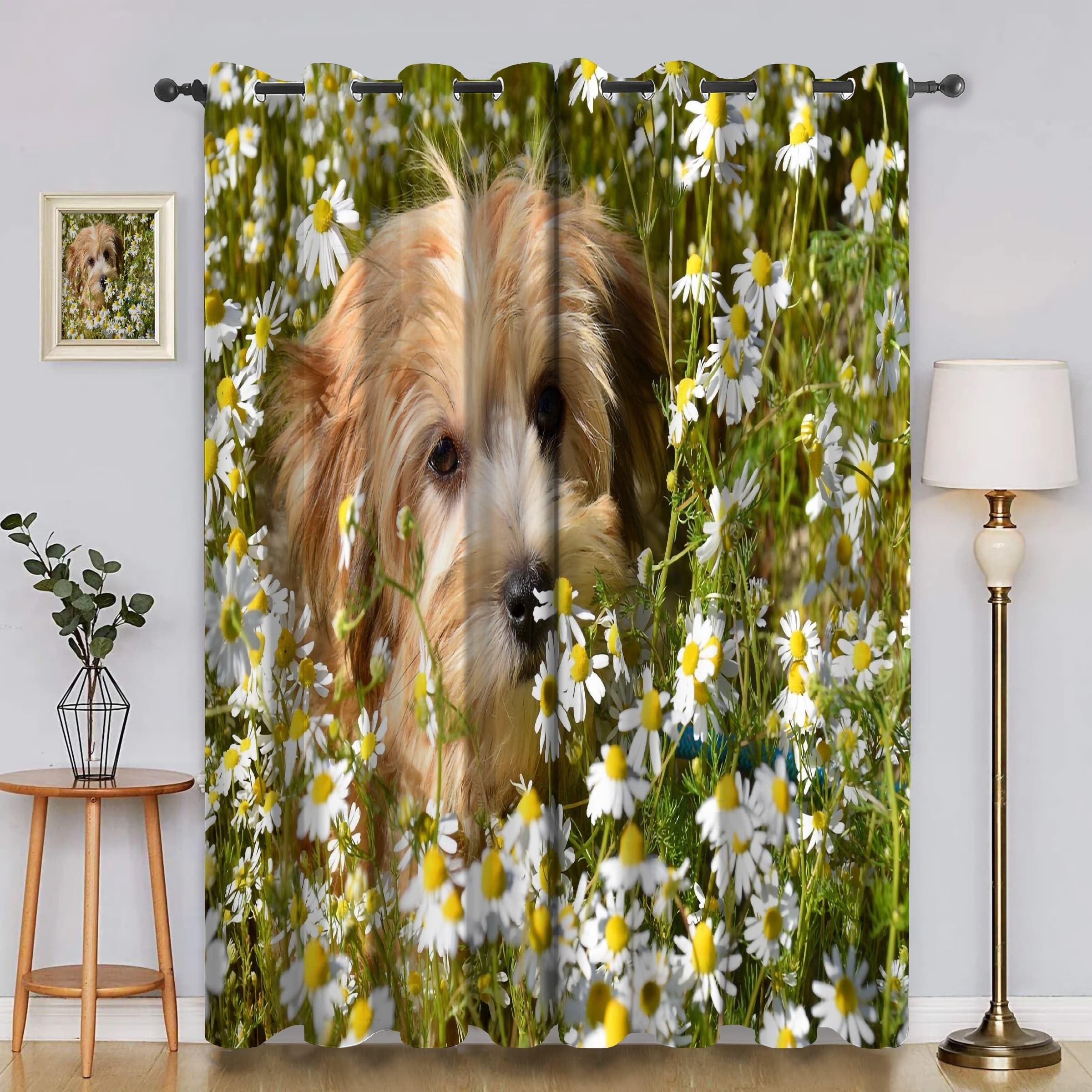 Rideau Occultant Animaux Rideaux Boxer Rideau Thermique Isolant Anti Froid et Chaleur, pour Chambre/Salon Décoration de Fenêtre, 2 Pièces, 117x183cm (LxH)