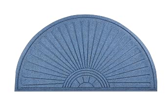 NoTrax 36" x 70" Guzzler Sunburst Series, Commercial-Grade Entrance Mat, Dirt and Moisture Control, Rubber-Backed, Indoor/Outdoor, Stale Blue, 183
