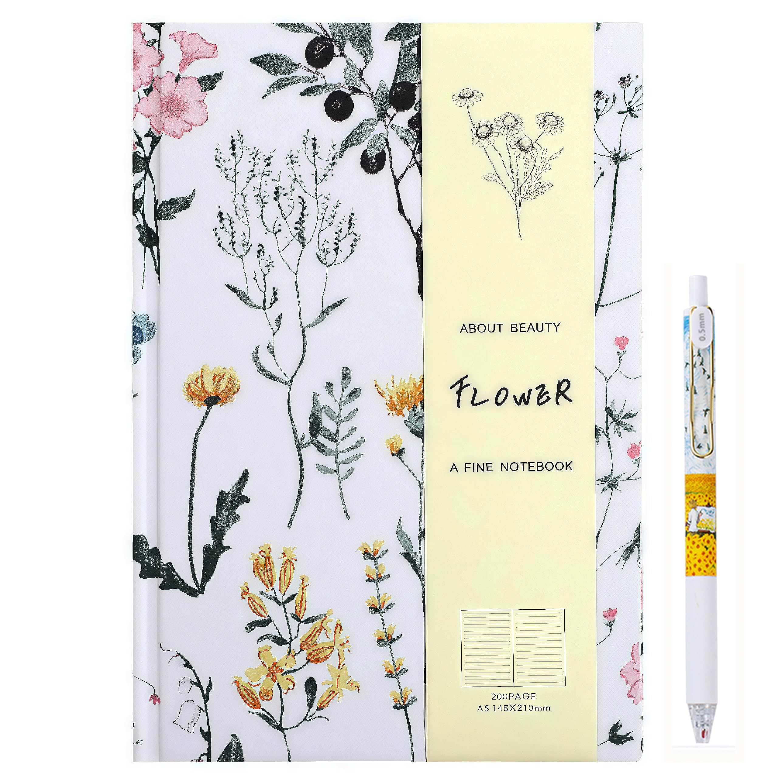 Journal floral pour femme format A5 carnet de notes d'église à plat - 7