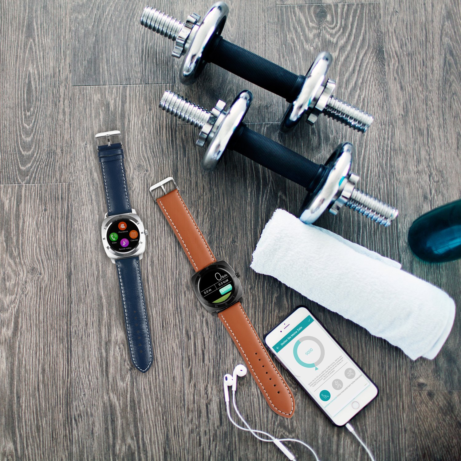 X-WATCH | NARA XW PRO granatowy smartwatch iPhone i Android – podłączony inteligentny zegarek z tętnem i krokomierzem