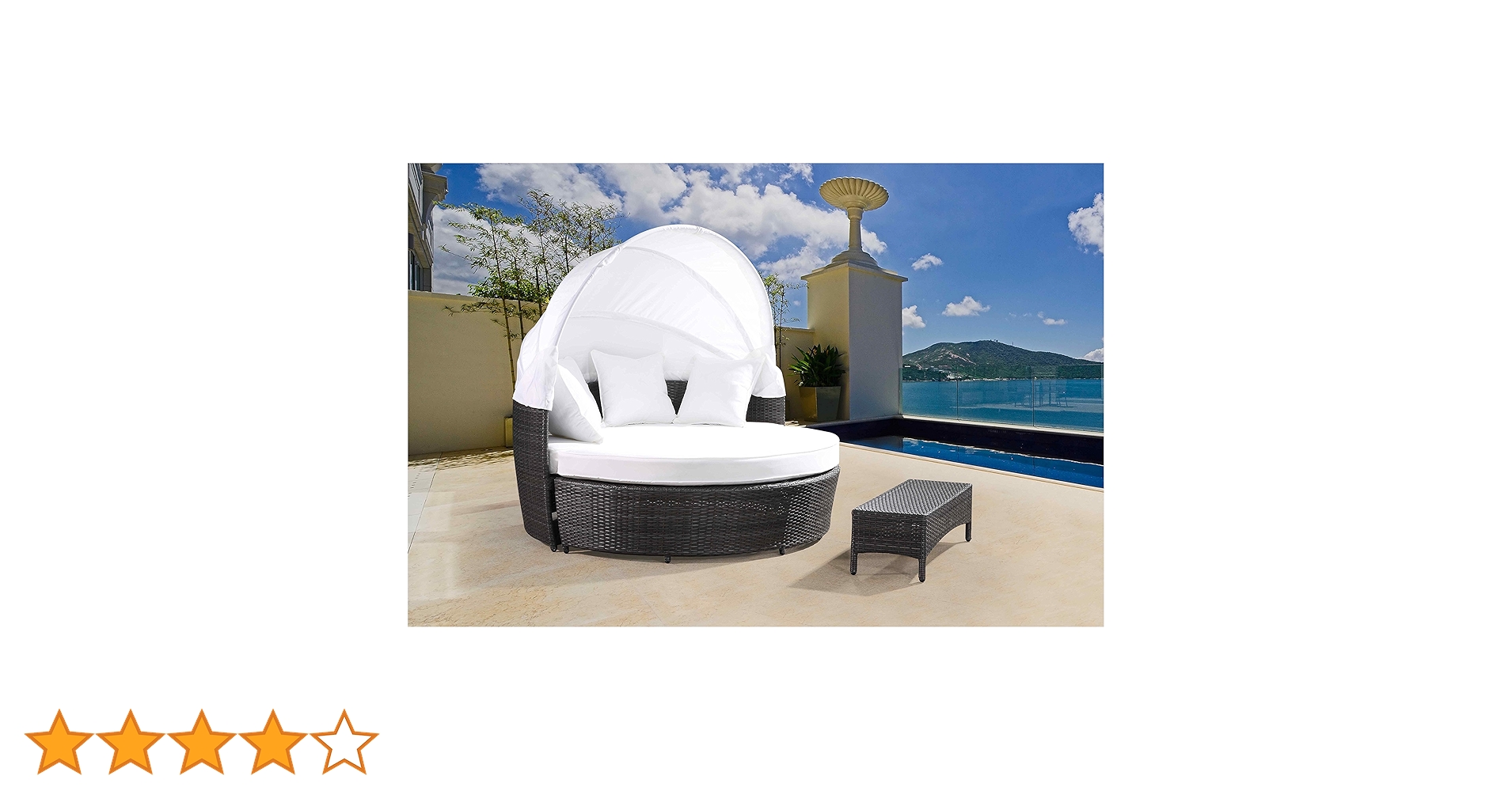 Velago Sogno Deluxe 3-Piece Outdoor Patio Canopy Daybed