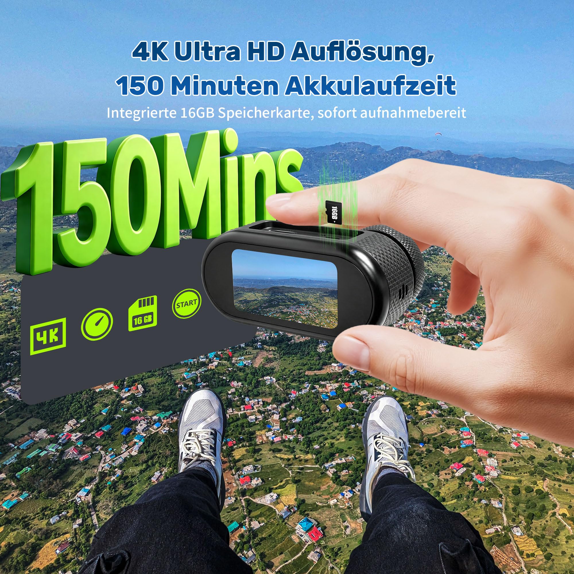 JAXION 2026 Versione Action Cam 4K,Dash Cam Moto,Pocket Body Cam per Viaggi | Display HD da 1,47 pollici/WiFi/Grandangolo 140°/Eis/Impermeabile 30 M/360° Clip Magnetica per Biciclette/Casco Moto/Sport