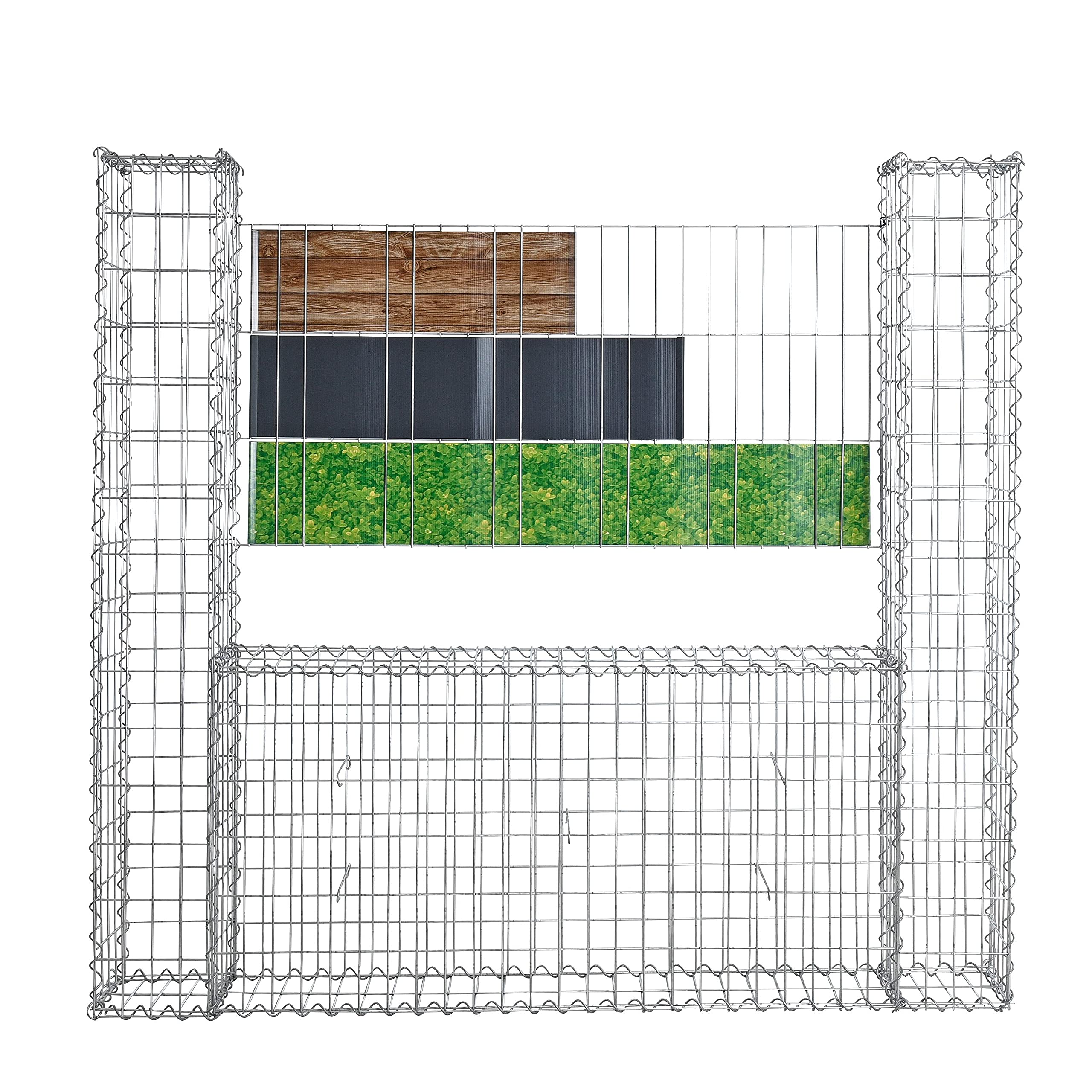 ESTEXO Gabionenwand Spiral-Steingabione Gabione Steinkorb Drahtkorb Gabionenkorb Sichtschutz Mauer (160x20x150 cm)