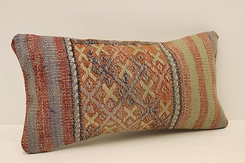 Miniatura 2 de Lumbar Cushion Cover, 8x16 in, 20X40 cm, Sofa Pillow, Turkish Kilim Cushion, Throw Pillow Cover, Decorative Boho Pillow