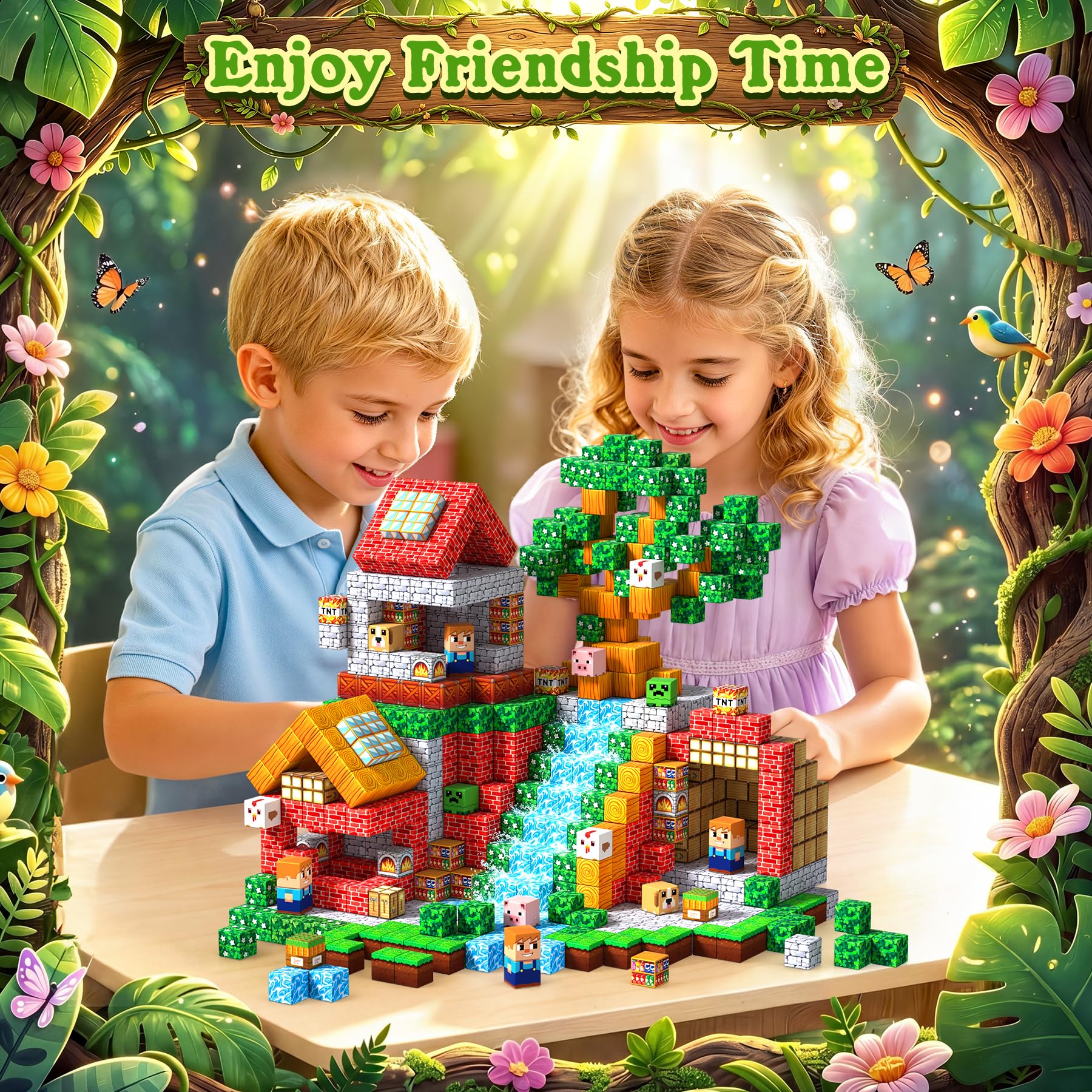 COOLJOYA Magnetische Bausteine, 150 Teile Magnetbausteine Magnetspielzeug, Ostern, Magnetisches Bausteine Blöcke für Kinder ab 3 4 5 6 7, Magnetspiel Kinderspielzeug für Jungen und Mädchen