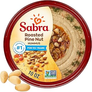 Sabra Pine Nut Hummus, Great Hummus for Dipping, Snacking and Sharing, 10 Oz Tub