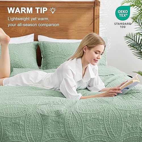 Miniatura 185 de Love's cabin - Juego de ropa de cama de tamaño California King, color beige, colcha ligera de verano con patrón de moneda, para todas las Moneda