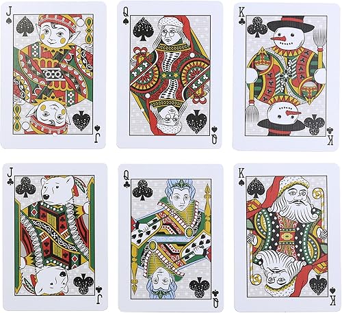 Miniatura 3 de Cartas de juego de bicicleta de muñeco de nieve - Carnaval de invierno rojo y verde 2 barajas