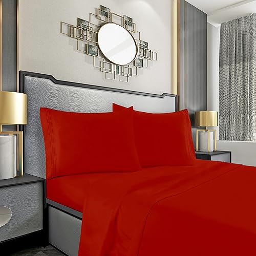 Mocassi Juego de sábanas tamaño matrimonial, sábanas y fundas de almohada de lujo para hotel de 1800 Premier, sábanas ultrasuaves, transpirables y disponible en Yaxa El Salvador