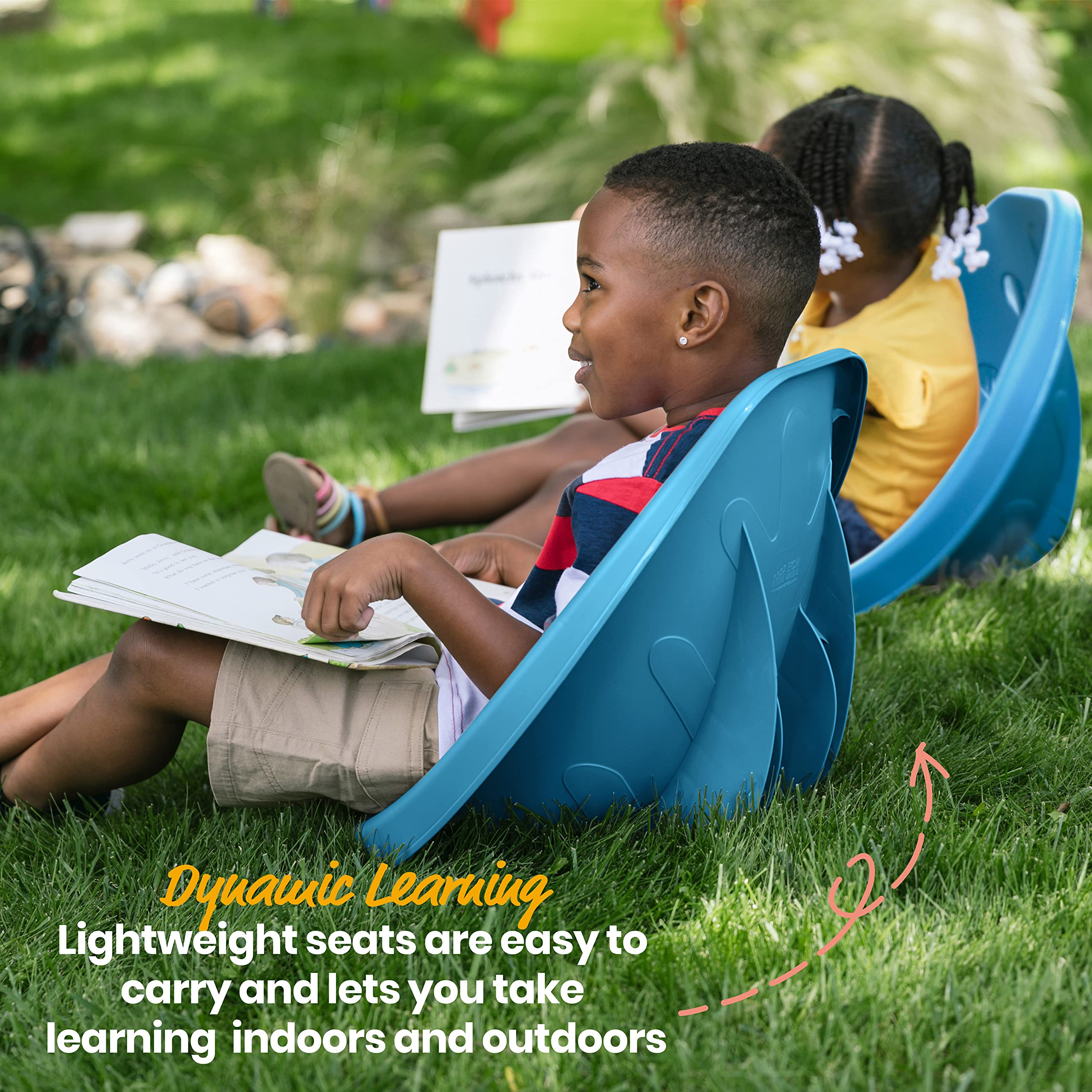 FlexSeating Leaf Floor Seat, Portable Plastic Scoop Rocker Chair, Flexible Seating for