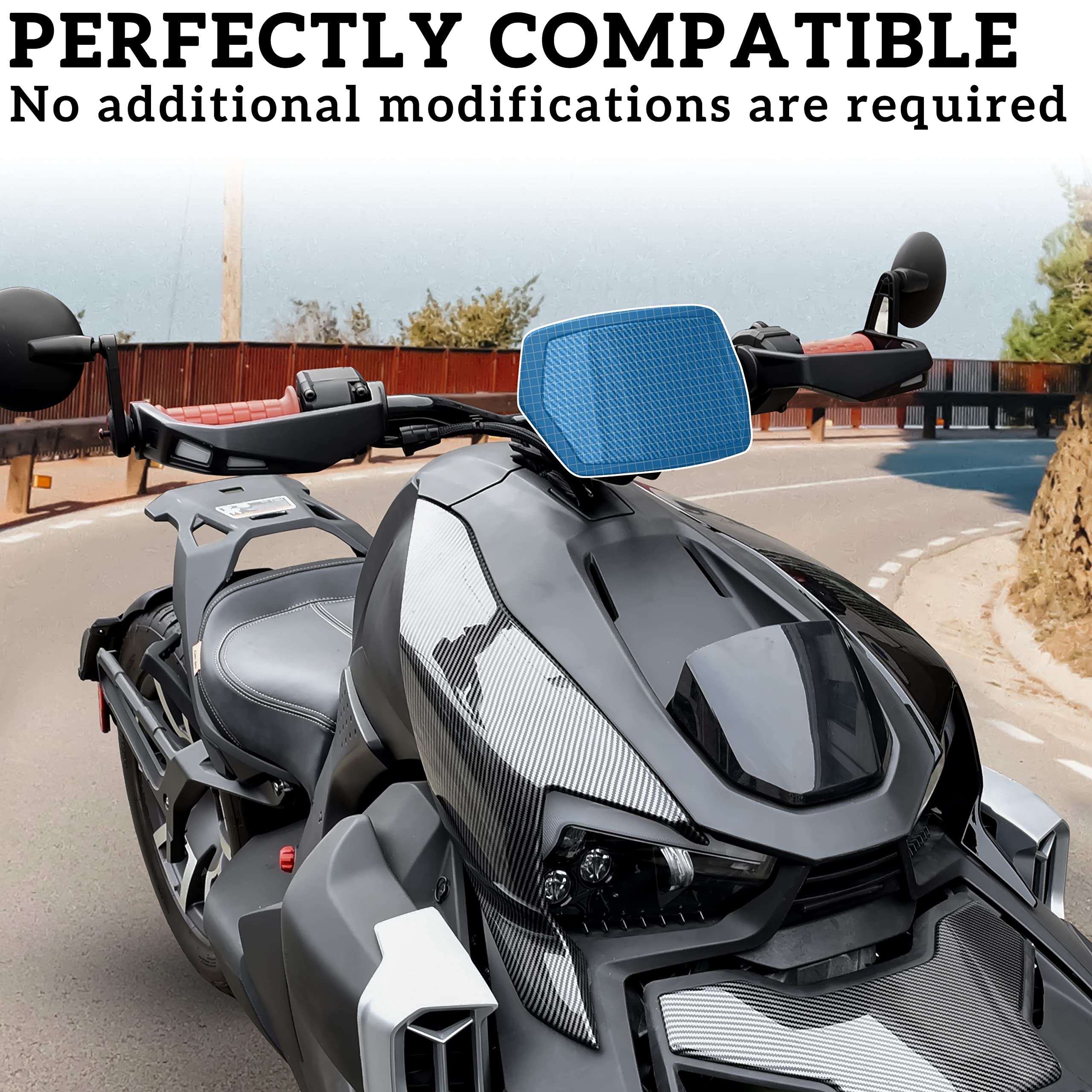 SAUTVS Aileron de jauge en Plastique et Fibre de Carbone pour Tous Les modèles Can-Am Ryker (1 pièce, pièce de Rechange #219400818)