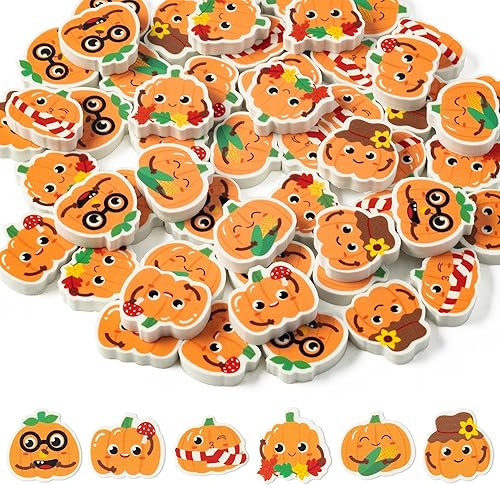 Miniatura 9 de Haooryx 60 mini borradores de monstruo de Halloween para niños, monstruo de dibujos animados, varios borradores de lápices 3D, borradores de