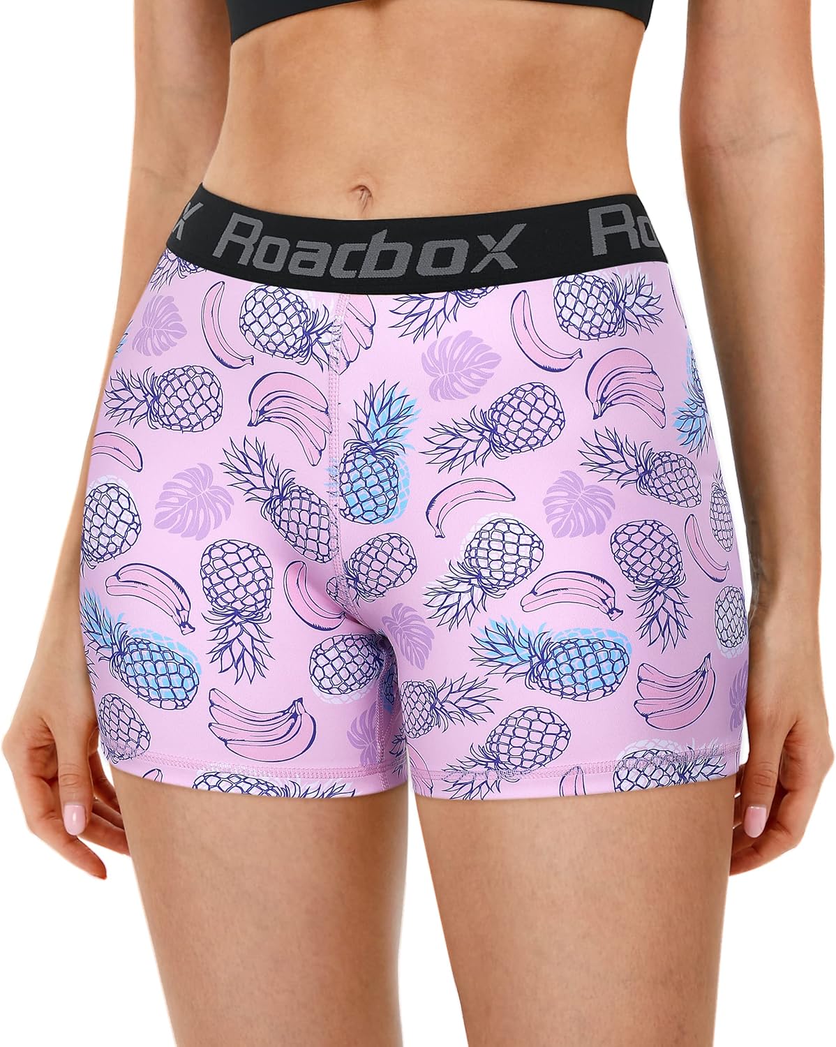 Roadbox 4" Women's Spandex Compression Shorts, 3 Pack Volleyball Shorts Athletic Biker Shorts for Workout Running Gym Yoga - Image 2