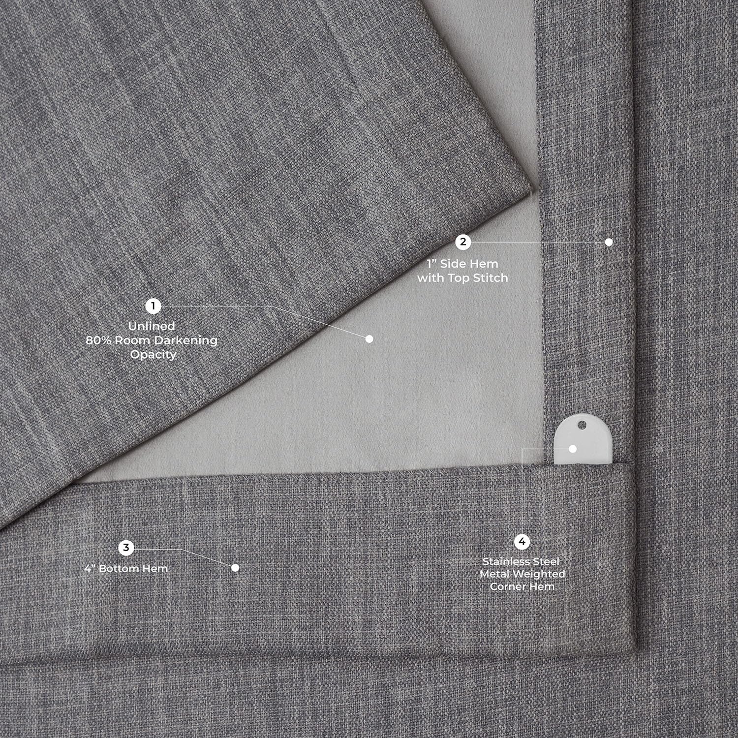 HPD Half Price Drapes BOCH-LN-DW-P - Tenda oscurante extra larga in lino (1 pannello), 250 x 223 cm, BOCH-LN18513-84-DW, colore: grigio blazer