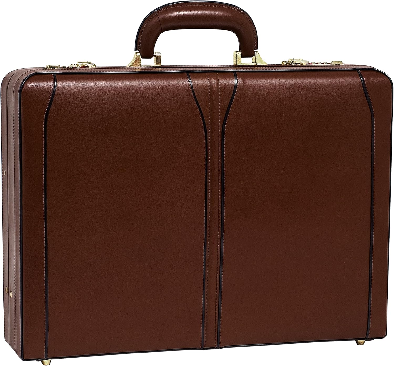 212 Main Turner Brown Leather Expandable Attache Case