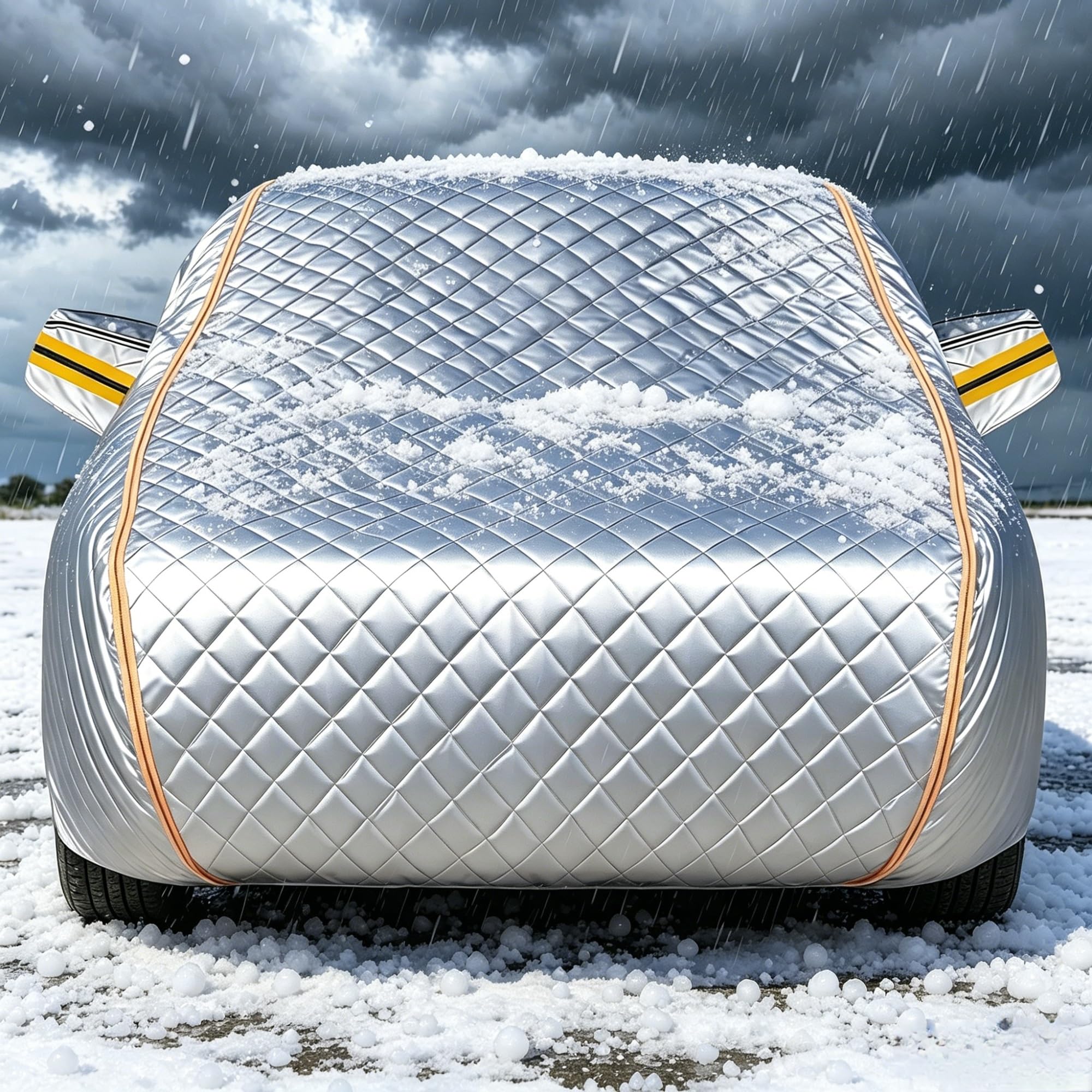 Telo Antigrandine Per Auto per Porsche M.acan SUV 2024-2026 |Imbottito Copriauto da Esterno Grandine Coperture Per Auto Impermeabile Sole Antigraffio,Tutte Le Stagioni,Cerniere Laterali