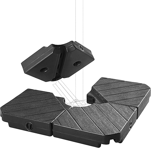 FRUITEAM Soporte de base para sombrilla de patio, 180 libras, base para exteriores rellena de arena, resistente para paraguas voladizos, boquillas