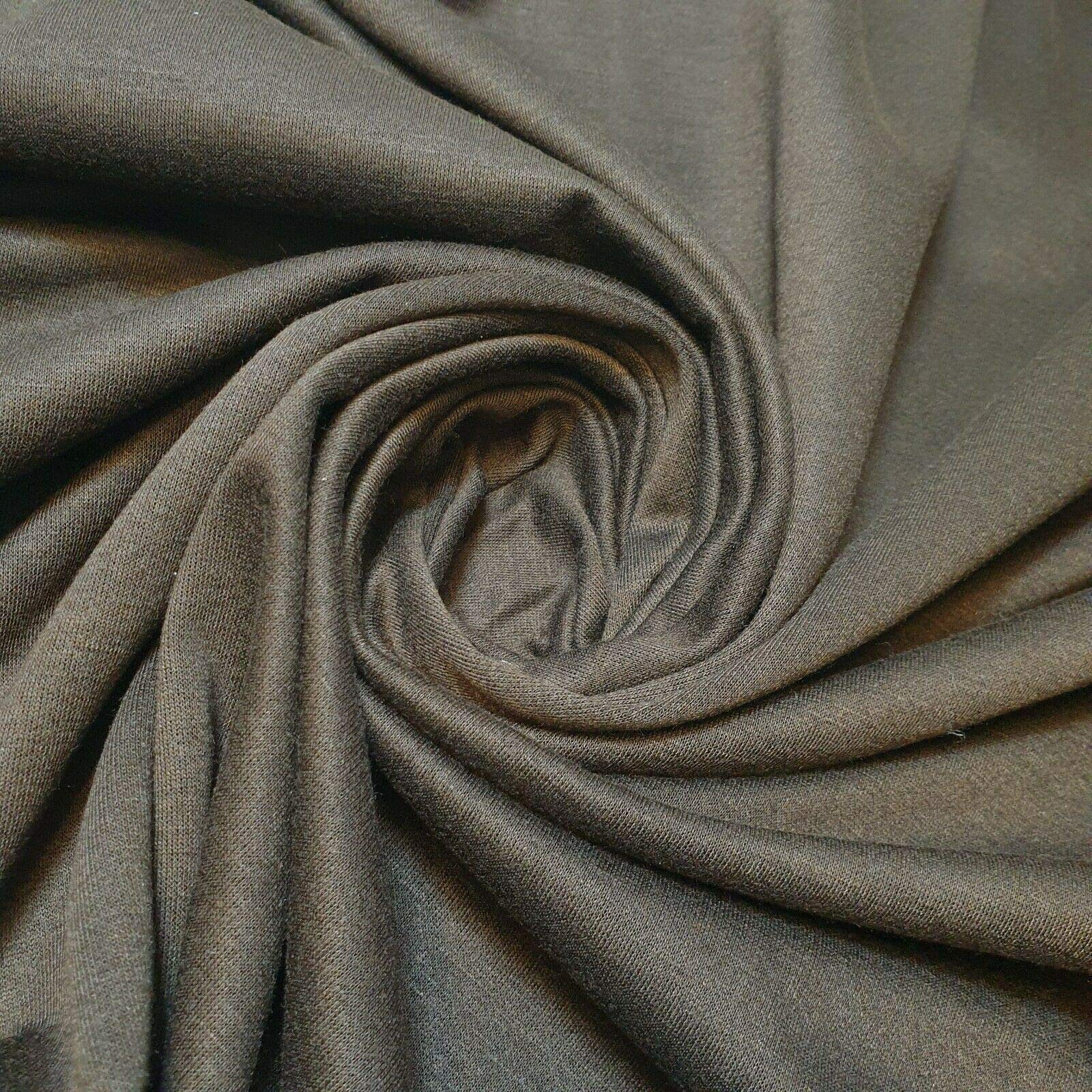 Jersey Stretch Fabric Ponte Roma 4 Way Stretch Dressmaking Material (Brown Revisable Black) โ image 1