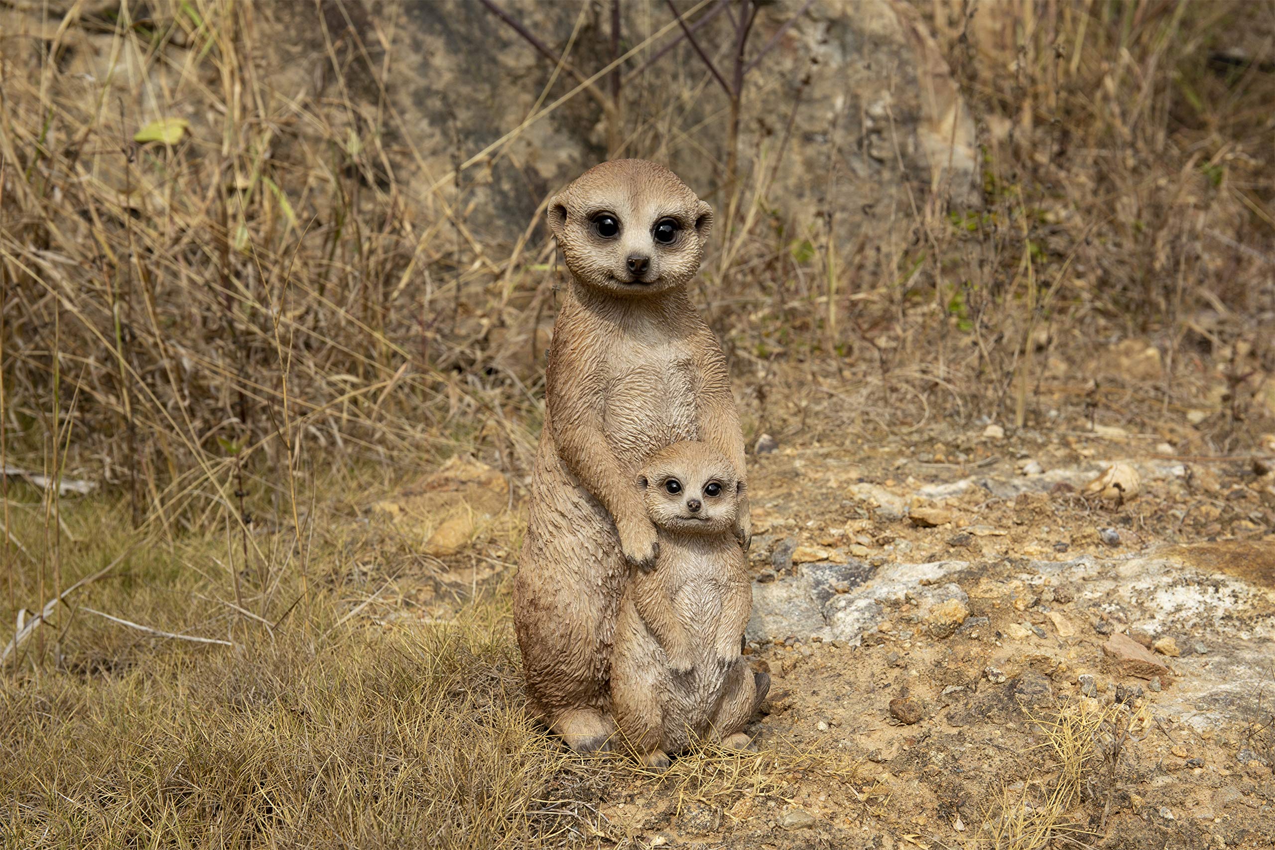 Hi-Line Gift Ltd. Küçük Anne ve Bebek Meerkat, kahverengi