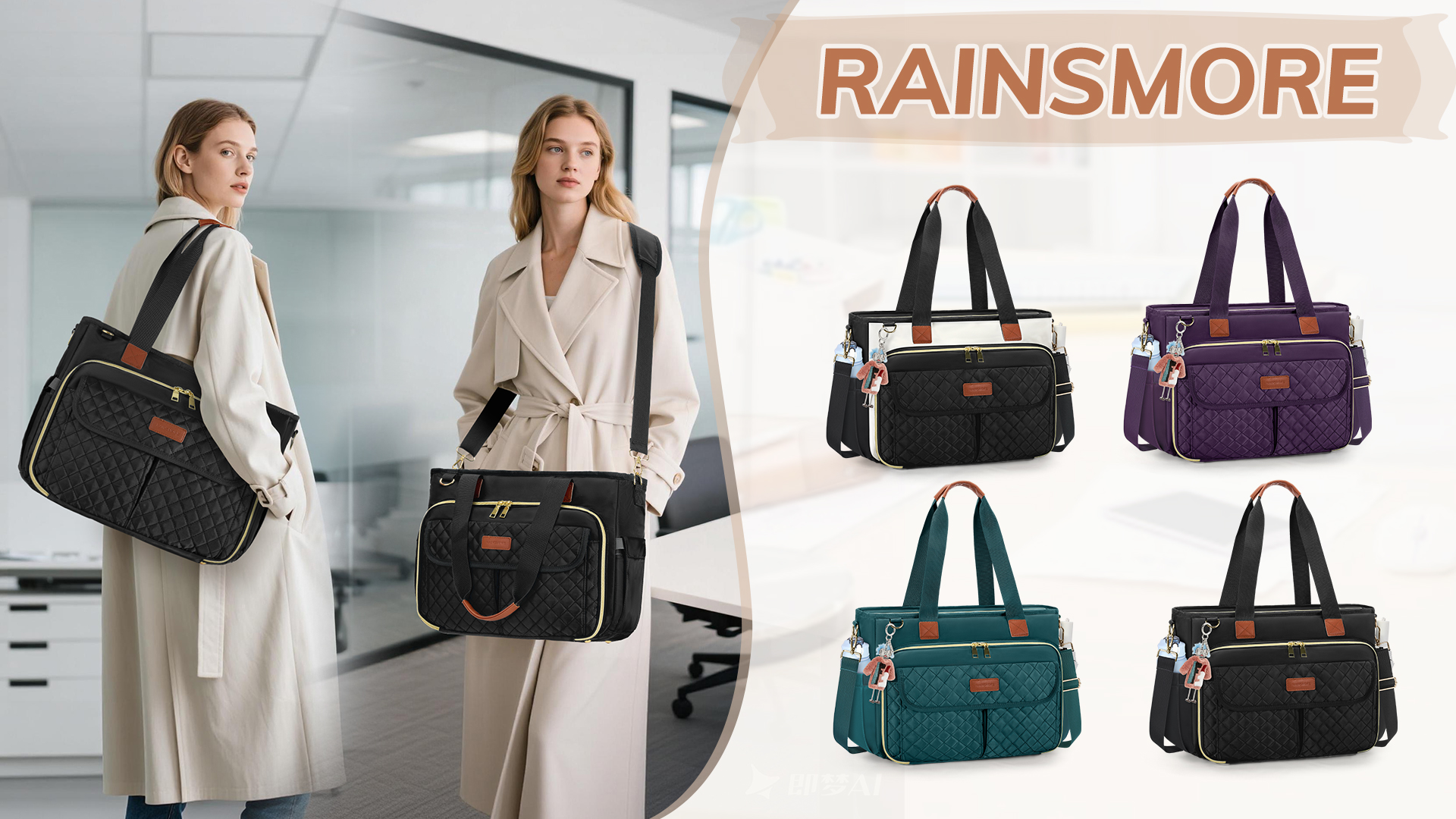 Bolso Tote RAINSMORE para Mujeres para Laptop 15.6 pulgadas miniatura 7