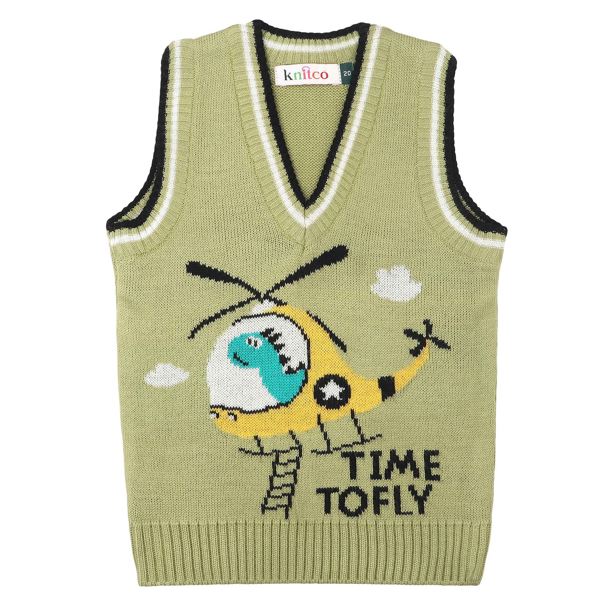 KNITCO Acrylic Sleeveless Navy Sweater Vest for Kids (711-HELI